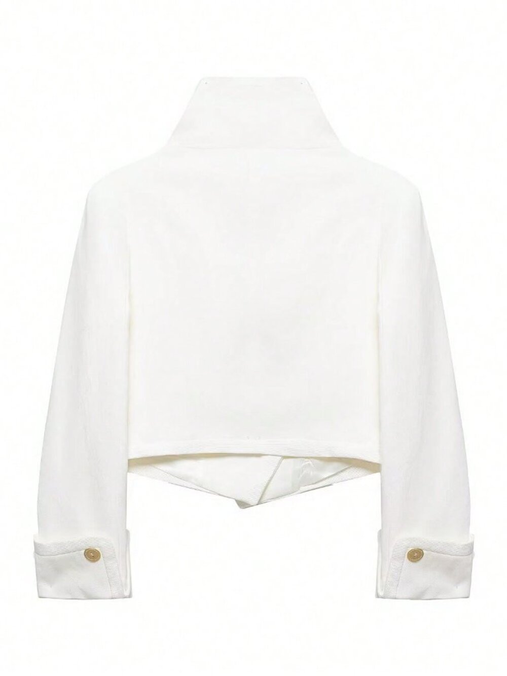 White Casual Women's Minimalist Versatile Patchwork Short Jacket - Picture 3 of 11